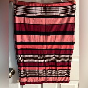 LOFT Multicolor Striped Pencil Skirt